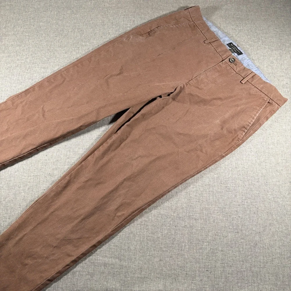 Banana Republic Mason Chino Mens 36x32 Brown Geometric Pattern Stretch Pants